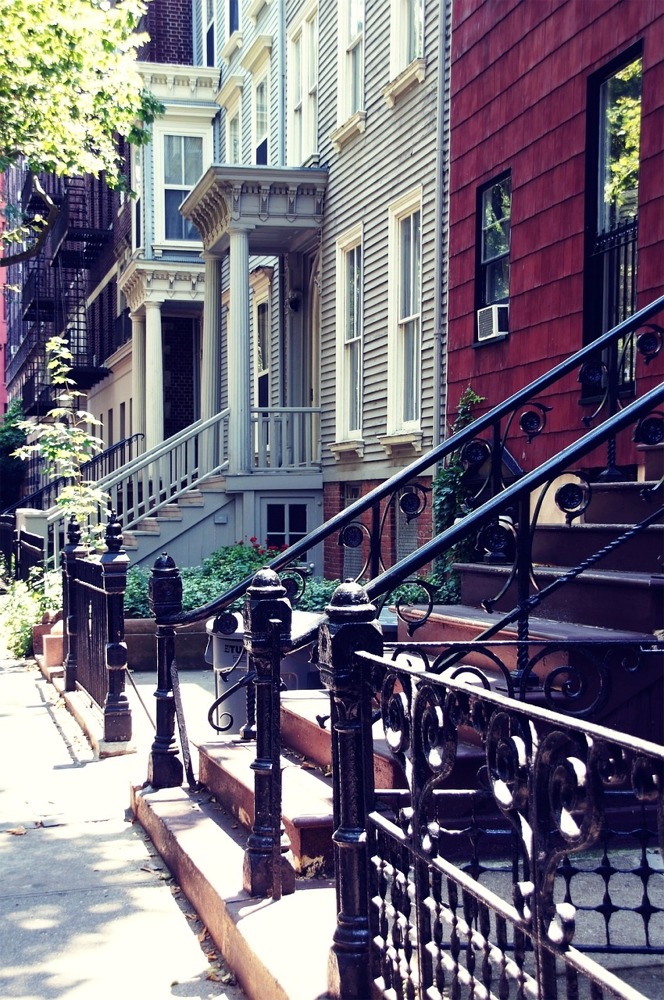 Terraced houses in Brooklyn, New York.