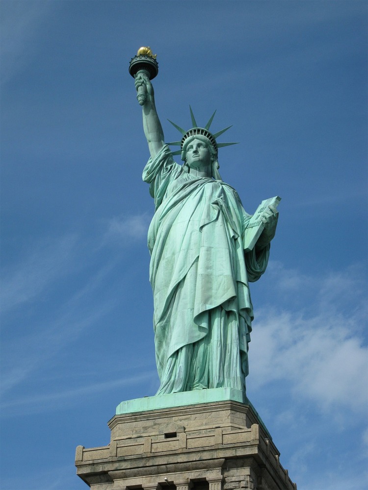 The Statue of Liberty & Pedestal, Liberty Island, NYC.